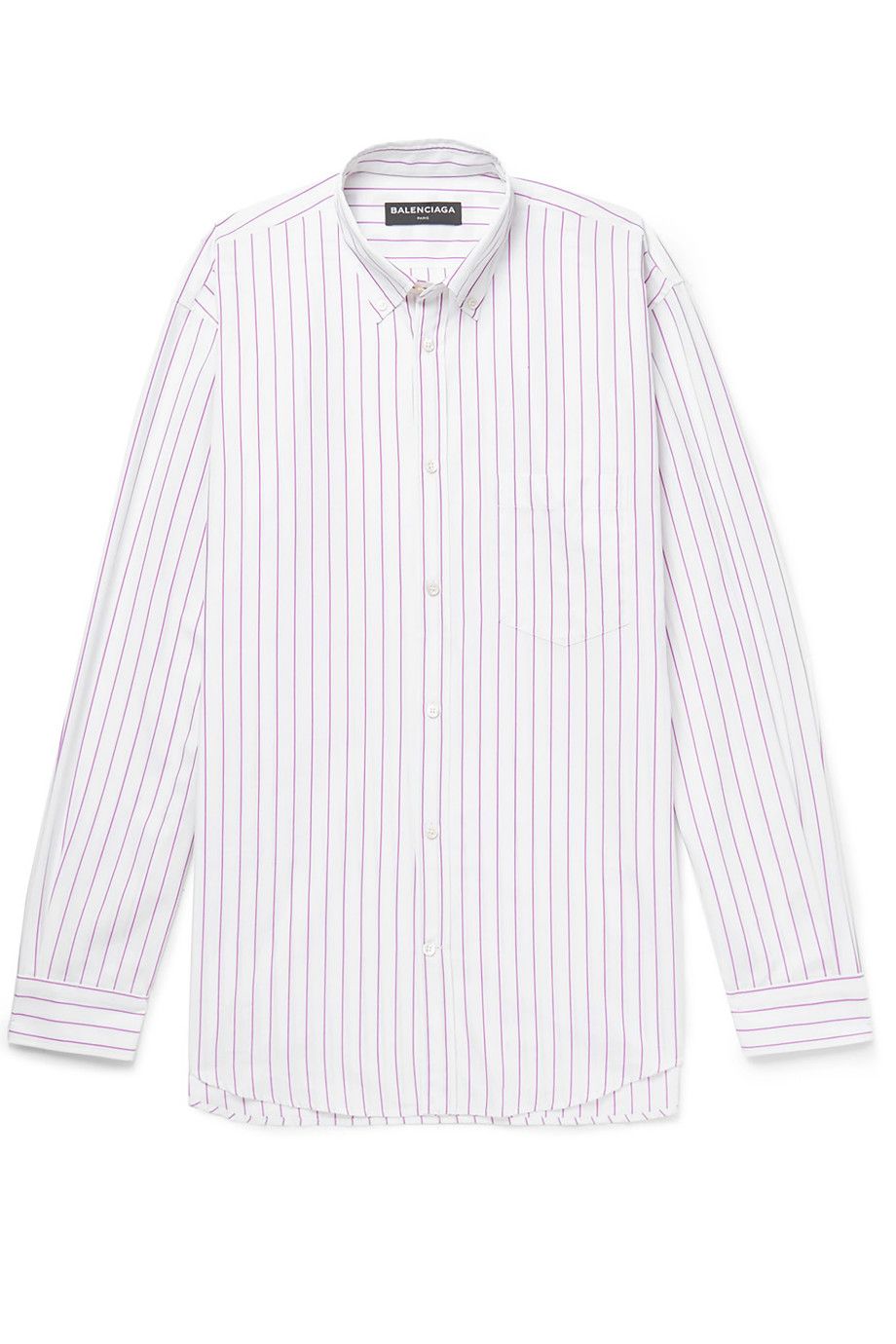 MR PORTER X BALENCIAGA Oversized Button-Down Collar Striped Cotton-Poplin Shirt Pink