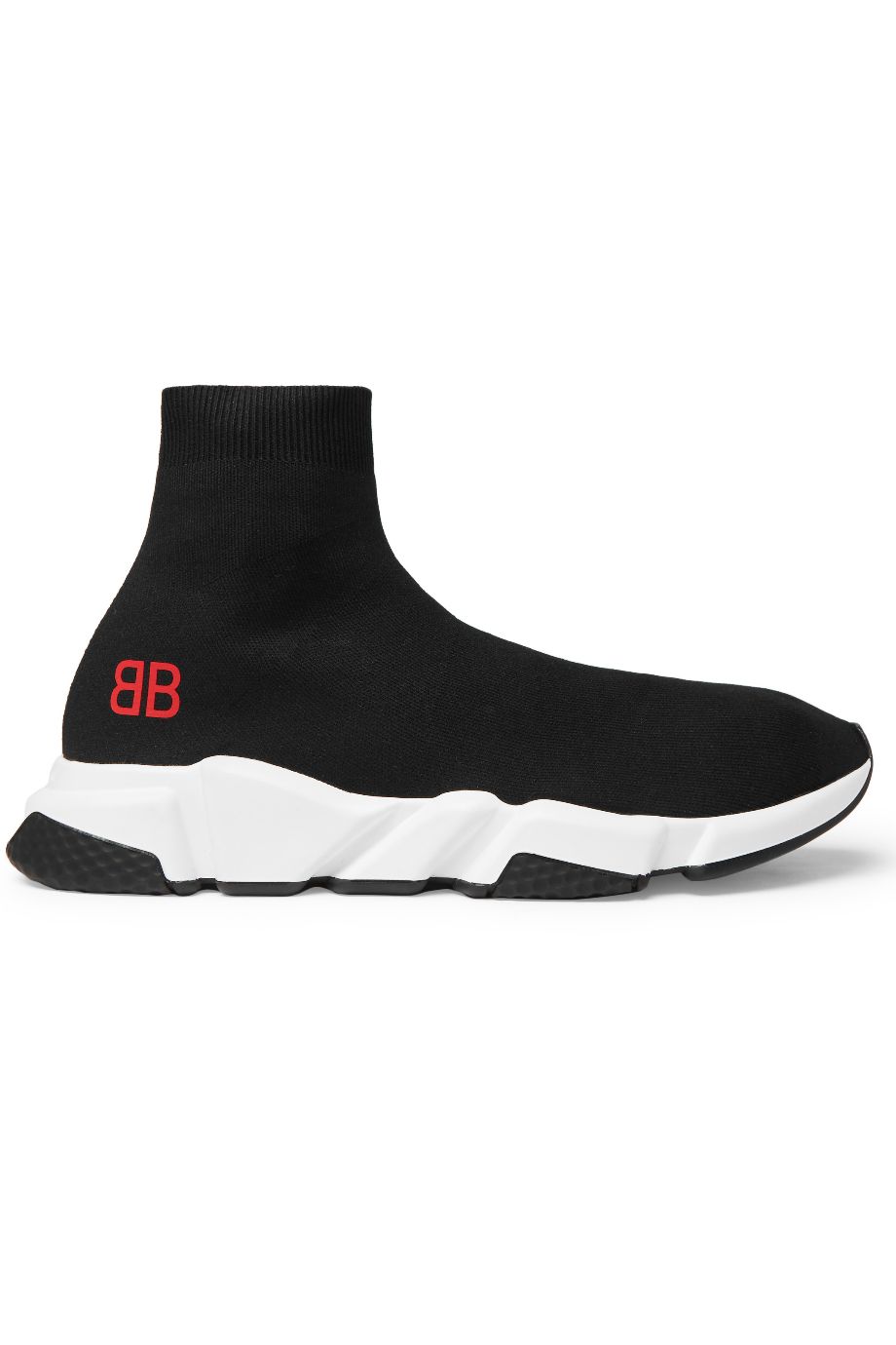 MR PORTER x BALENCIAGA Speed Sock Stretch-Knit Slip-On Black Sneakers