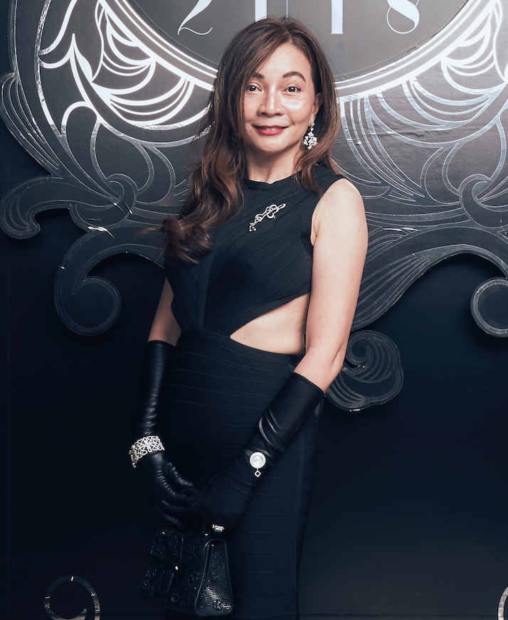 Stella Mok. Brooch and bracelet by Chopard, watch by Van Cleef & Arpels