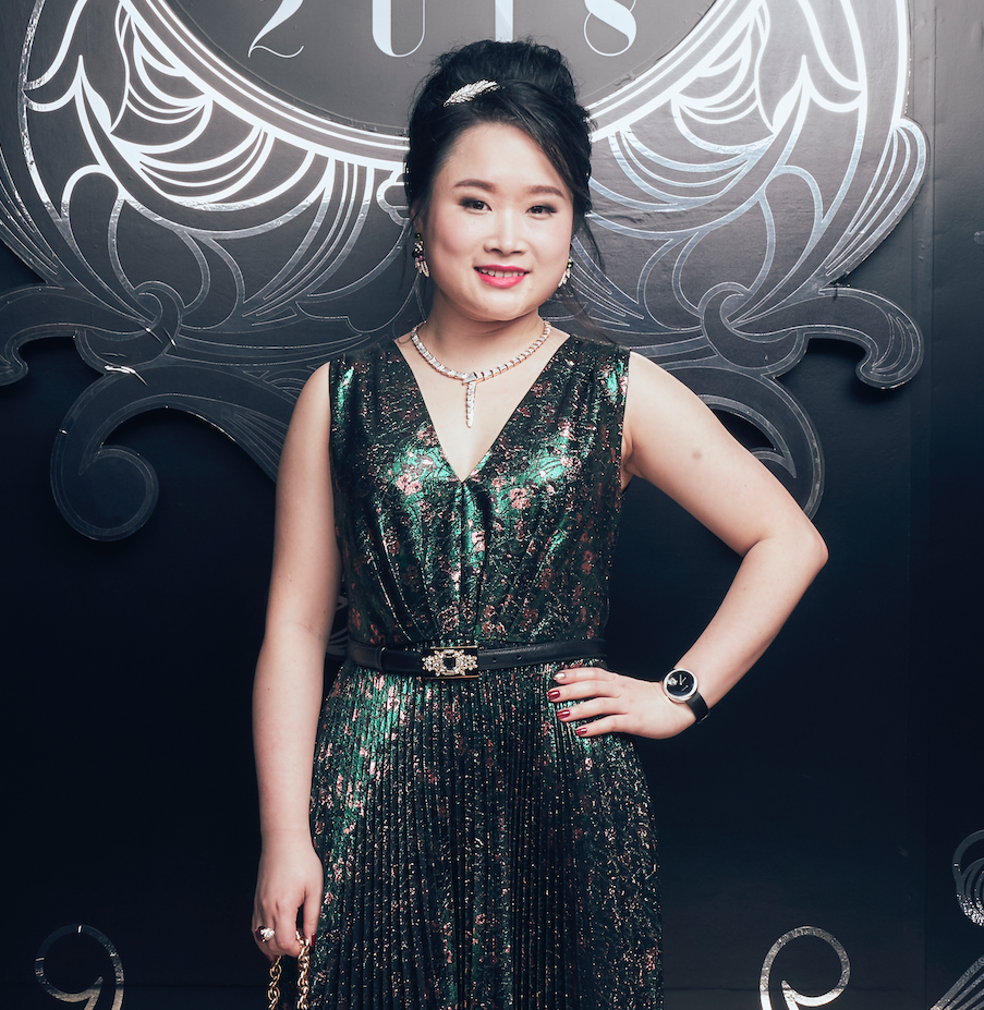 Lam Tze Tze. Necklace and earrings by Bvlgari