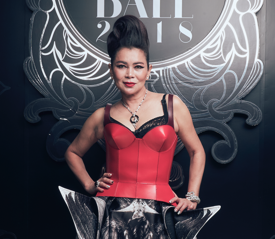 Susanna Kang. Necklace and bracelet by Cartier