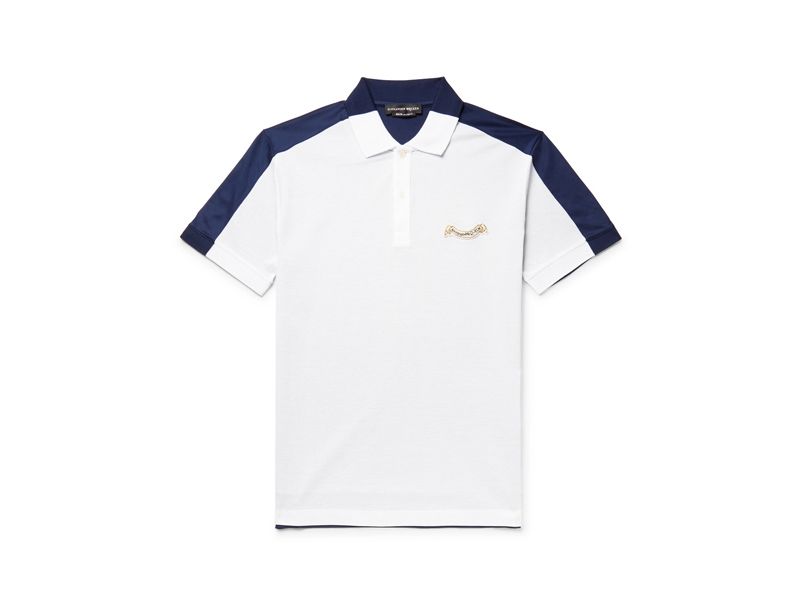 Alexander McQueen Slim-Fit Colour-Block Cotton-Piqué And Jersey Polo Shirt, available at Mr Porter