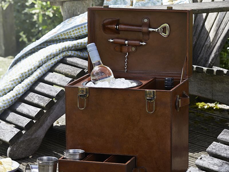 Personalised leather drinks box by Life of Riley, available at Gifts Less Ordinary
