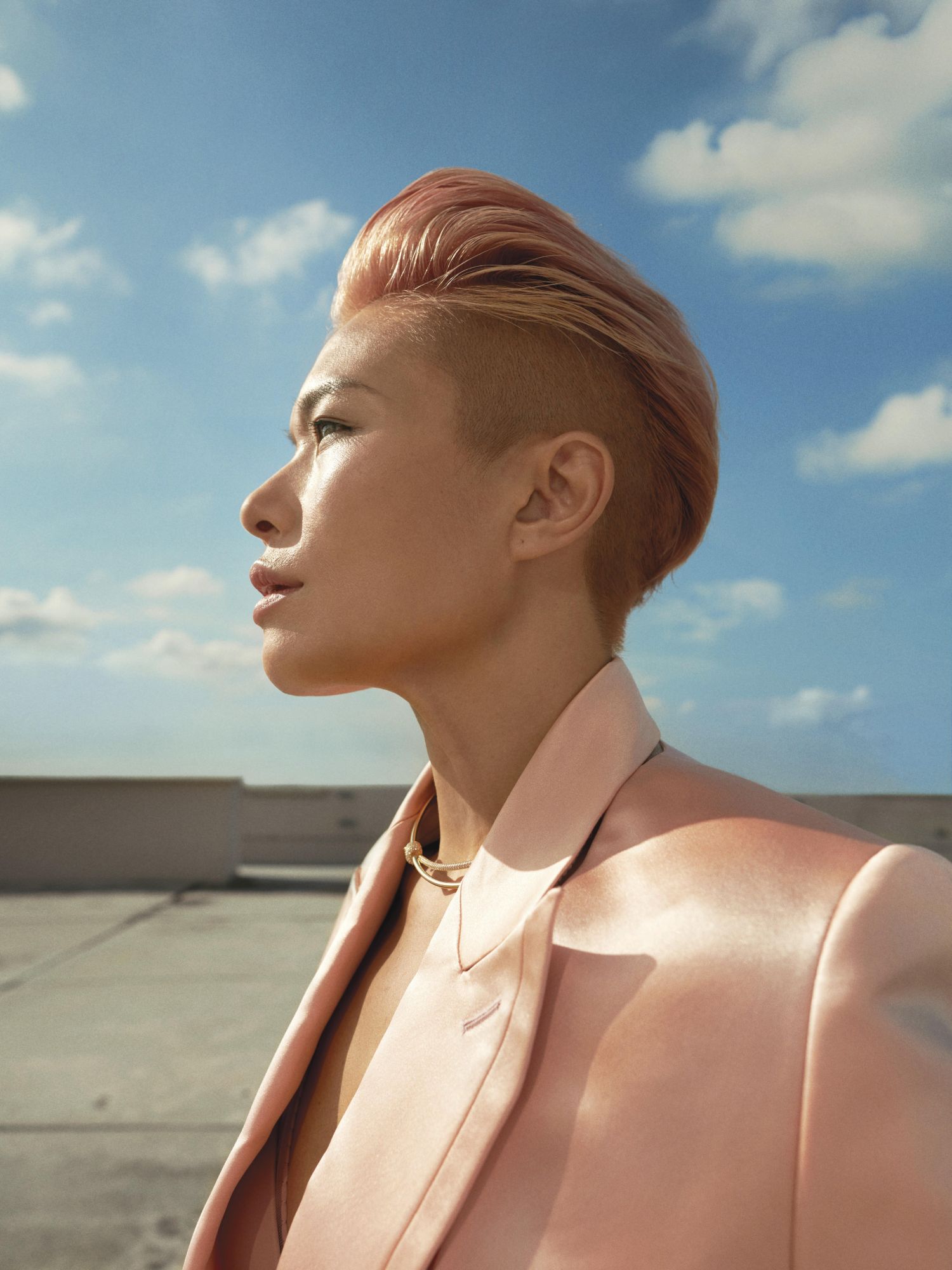 Ng wears a Fendi jacket and Tiffany & Co jewellery